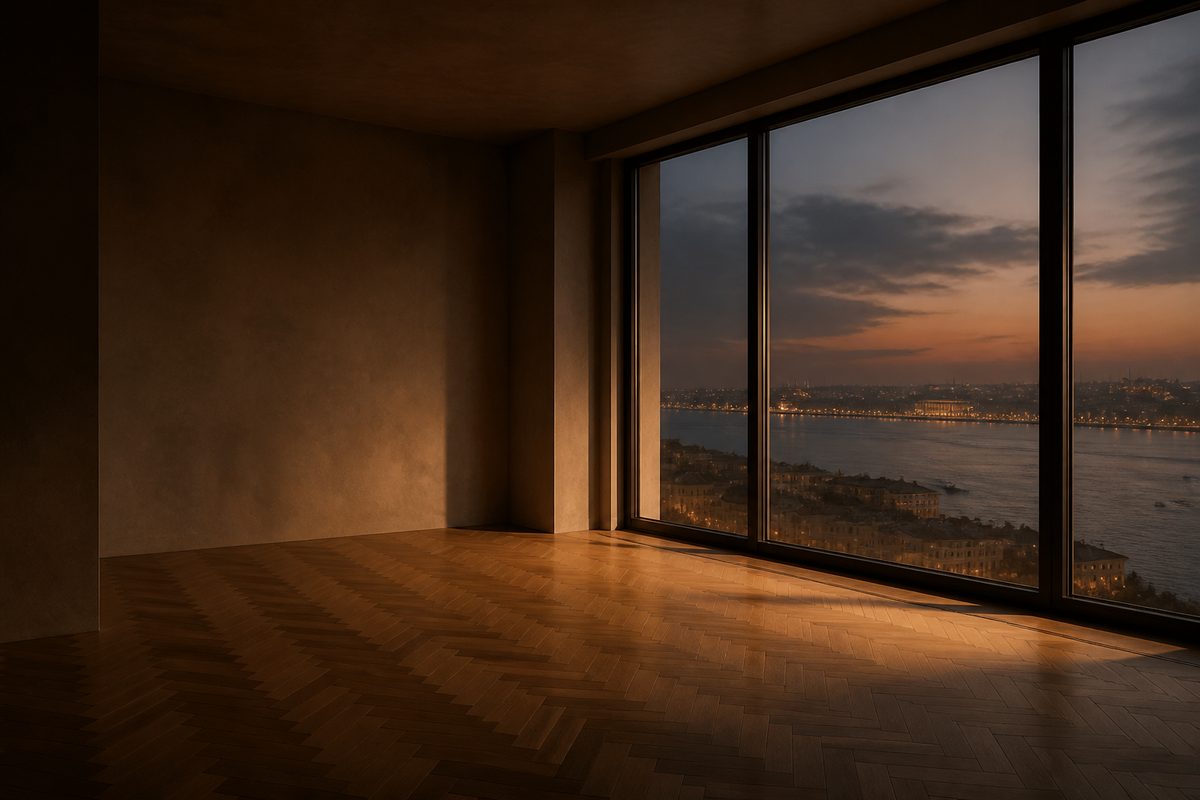 Empty apartment above the waterfront